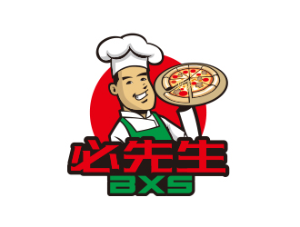 孫金澤的必先生餐飲人物卡通logo設計logo設計