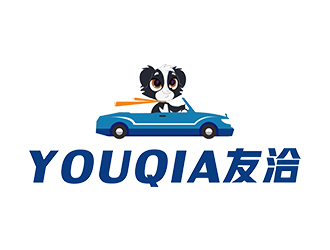 鄭錦尚的開敞蓬車的牧羊犬卡通Logologo設(shè)計