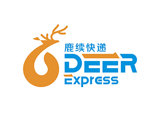 丁小鈺的英文：Deer Express LLC, 中文：鹿續(xù)快遞logo設(shè)計(jì)