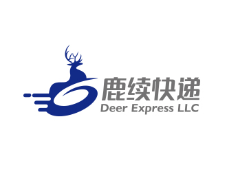 黃安悅的英文：Deer Express LLC, 中文：鹿續(xù)快遞logo設(shè)計(jì)