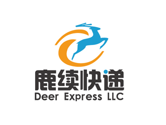 秦曉東的英文：Deer Express LLC, 中文：鹿續(xù)快遞logo設(shè)計(jì)