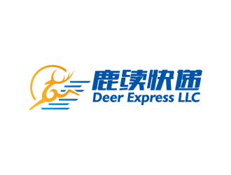 安冬的英文：Deer Express LLC, 中文：鹿續(xù)快遞logo設(shè)計(jì)