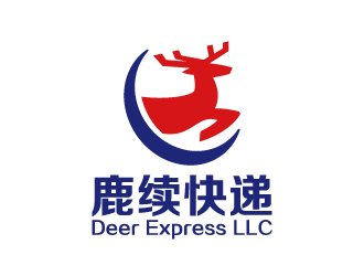 葉美寶的英文：Deer Express LLC, 中文：鹿續(xù)快遞logo設(shè)計(jì)