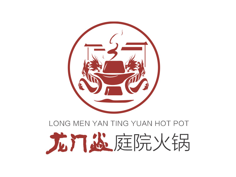 夢的龍門焱生態(tài)火鍋logo設(shè)計