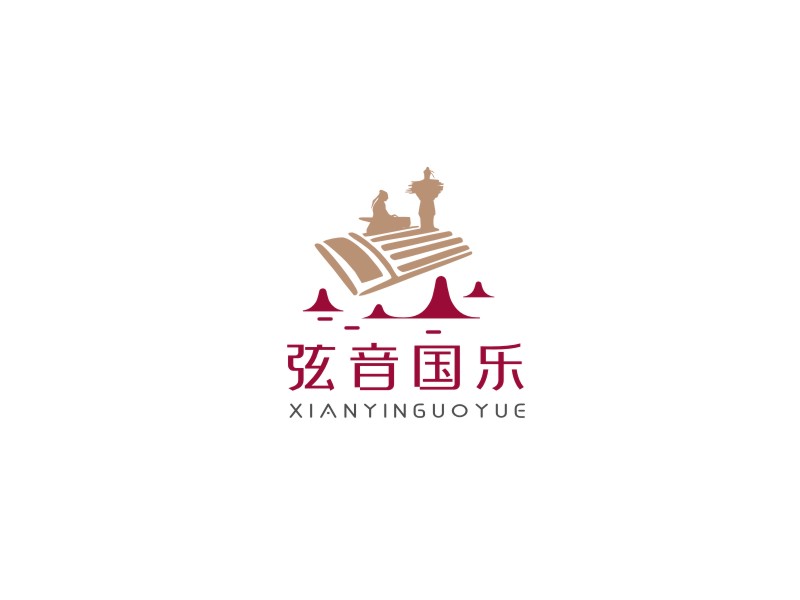 姜彥海的弦音國(guó)樂(lè)古箏培訓(xùn)學(xué)院logo設(shè)計(jì)