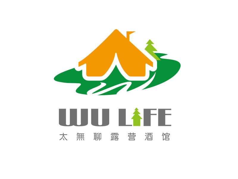 朱紅娟的太無聊露營酒館 WU LIFElogo設(shè)計