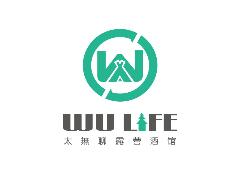 朱紅娟的太無聊露營酒館 WU LIFElogo設(shè)計