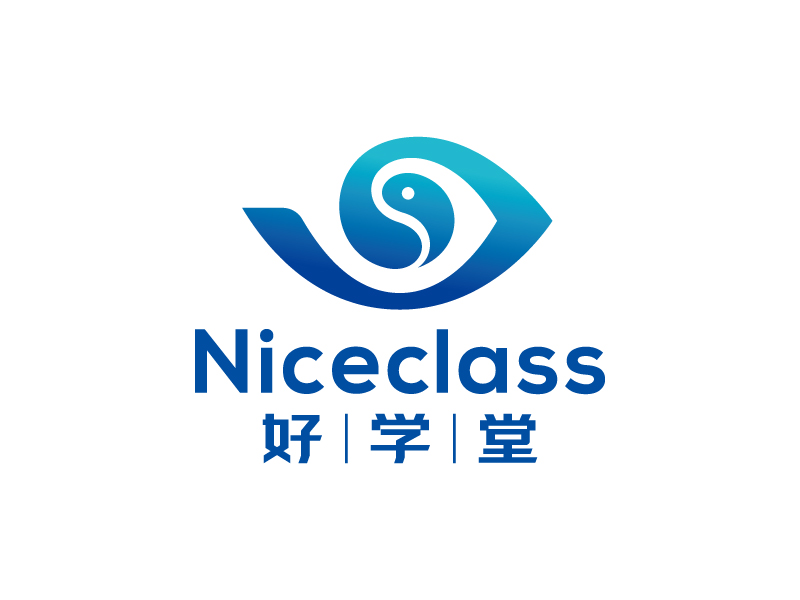 王濤的英文名字是“Niceclass ”，中文名字是“好學堂”logo設計