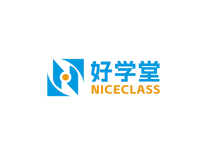 周都響的英文名字是“Niceclass ”，中文名字是“好學堂”logo設計