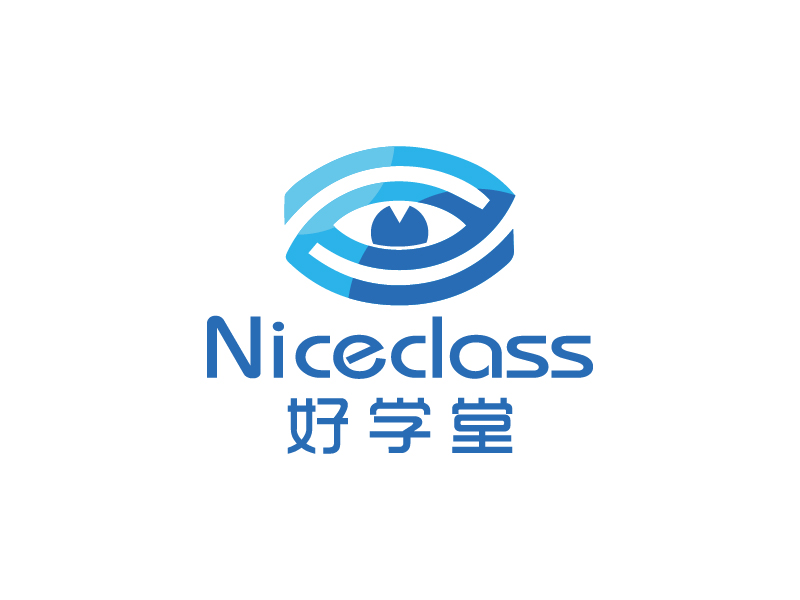 楊忠的英文名字是“Niceclass ”，中文名字是“好學(xué)堂”logo設(shè)計