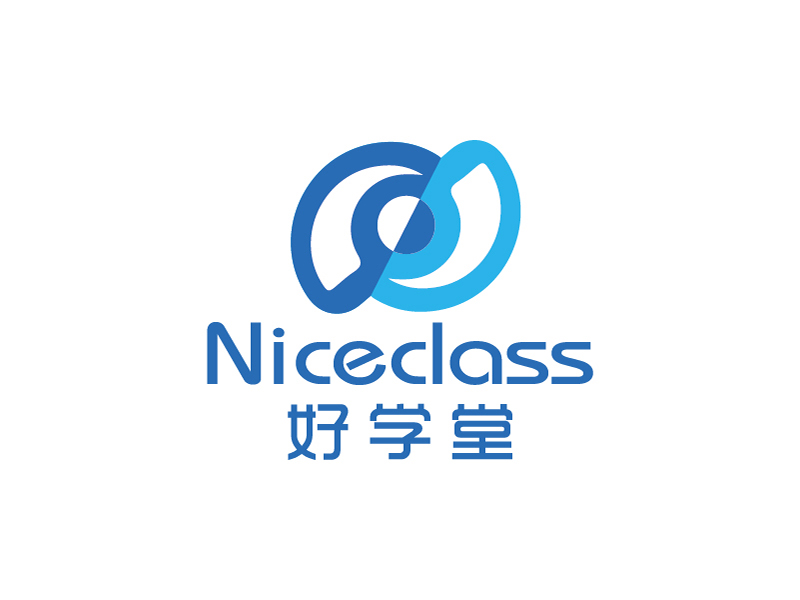 楊忠的英文名字是“Niceclass ”，中文名字是“好學堂”logo設計