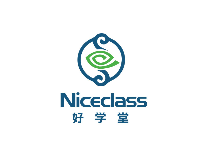 朱紅娟的英文名字是“Niceclass ”，中文名字是“好學堂”logo設計