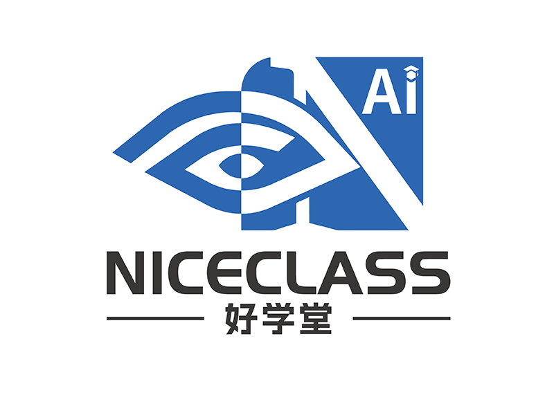 劉青松的英文名字是“Niceclass ”，中文名字是“好學堂”logo設計